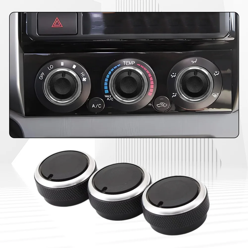 

3 шт. алюминиевая ручка кондиционера автомобиля, ручка переменного тока, кнопка управления теплом, ручка для Toyota Tacoma Vios Yaris/Vitz/Echo XP10