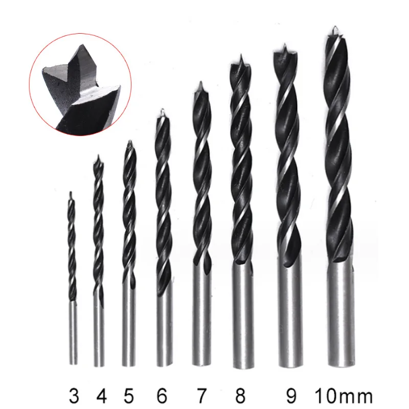 

1Set/8Pcs Twist Dril Bit Set 3mm-10mm Drill Bits Kit For Woodworking Wood Tools Spiral Drill Bit High Carbon Steel