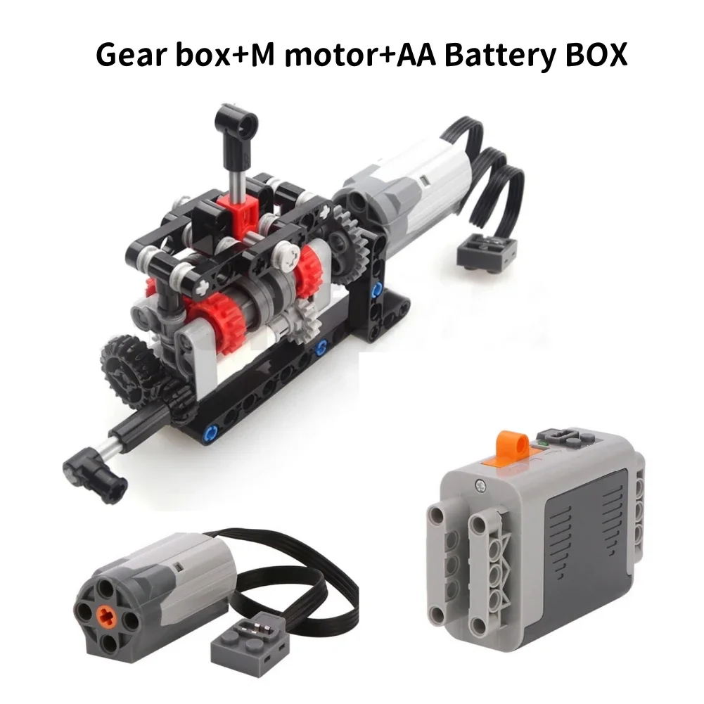 MOC High-tech 4 Speeds Gearbox Manual Transmission Kit DIY Technical Model M Motor 8883 Power Functions Building Blocks Bricks