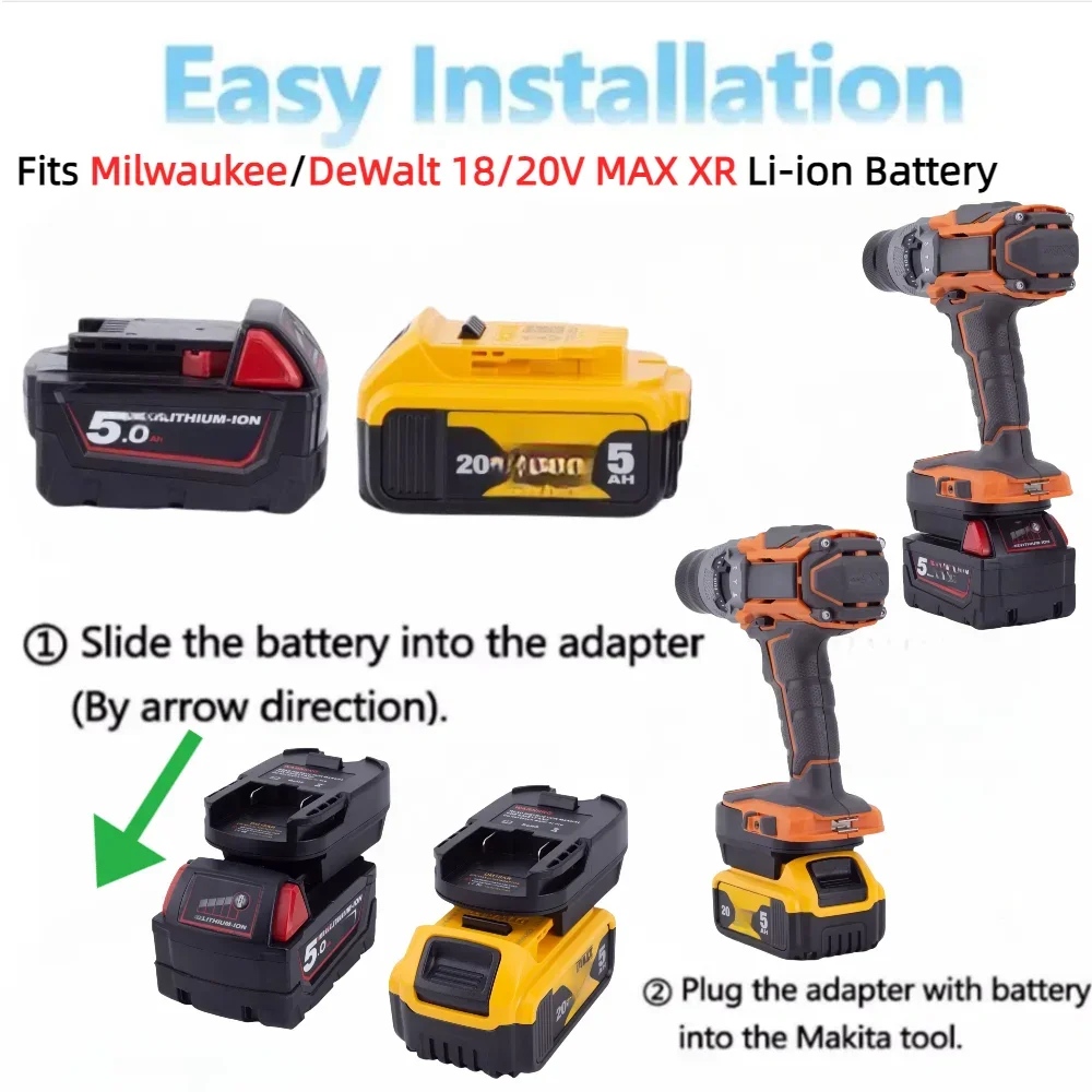 무선 전동 공구 어댑터 및 컨버터, 밀워키 18V/DeWalt 20V MAX XR DeWalt DCB 시리즈 배터리, RIDGID AEG 18V, 1 개