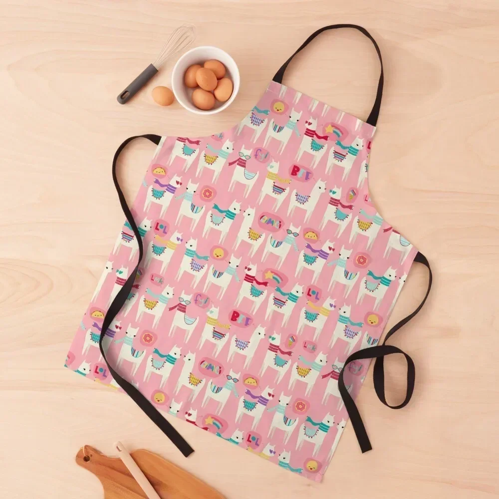 

Tween Llamas on Pink Apron kitchen gadgets Household Items Useful Apron