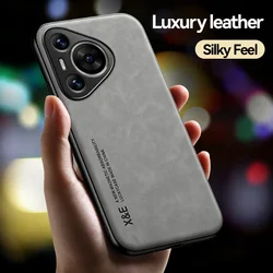For Huawei Pura 70 Ultra Case Magnetic Car Holder Stand Phone Cases For Huawei Pura70 Pro Shockproof Leather Back Cover