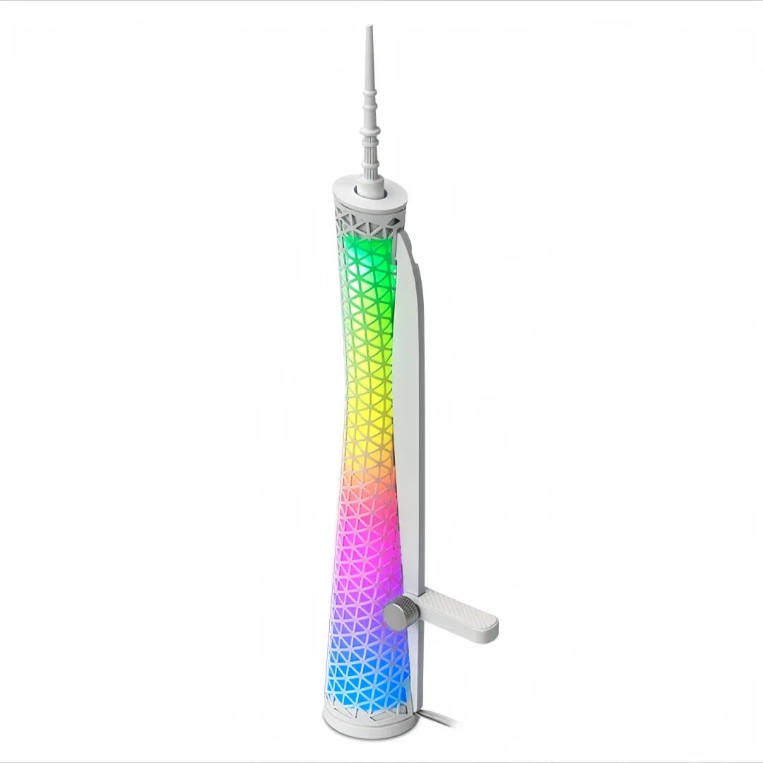 Canton Tower Style ARGB GPU Bracket, RGB Gradient Light, Magnetic Base、Adjustable Height，RAGB Can follow the rhythm of the music