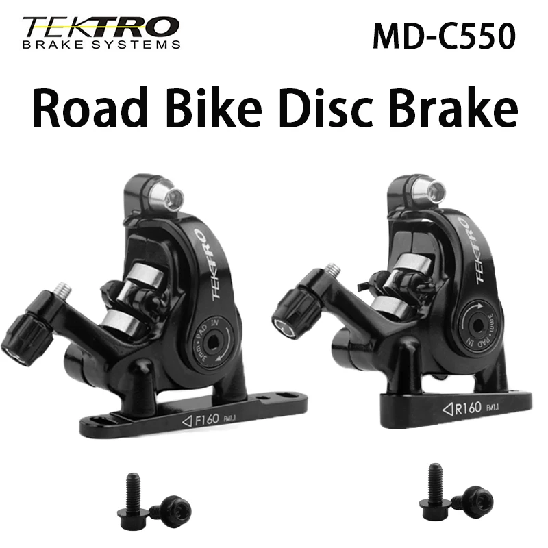 Tektro MD C550 Road Bike Disc Brakes Front Rear Flat Mount Bicycle Caliper Gravel Bike Mechanical Double Piston Calipers