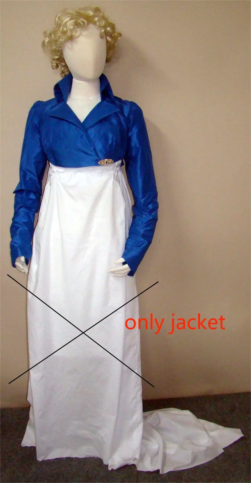 Victorian Gothic Steampunk Jacket Jane Austen Cropped Blue Regency Jacket Everyday Jacket Halloween Costume Plus Size