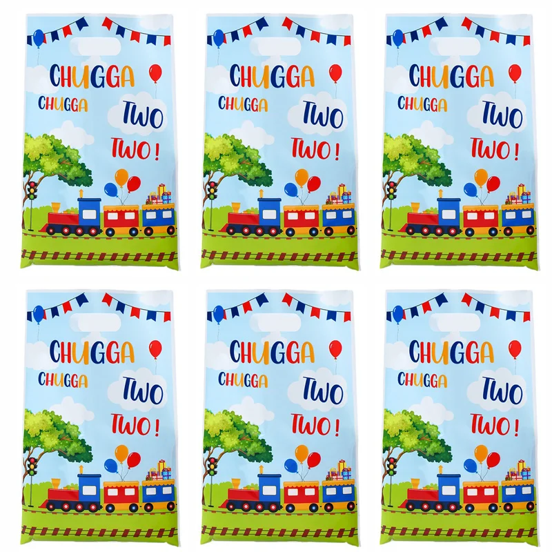 

30pcs Train Party Favors Bags for Kids Train Birthday Goodie Bag Treat Chugga Chugga Two Two Train Party Supplies Decorations