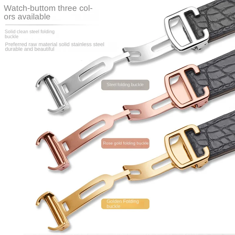 Crocodile leather watch strap For Cartier blue balloon WSBB0025 W69012Z4 14-8mm 16-8mm 18-11mm 20-12mm 22-14mm convex watchband