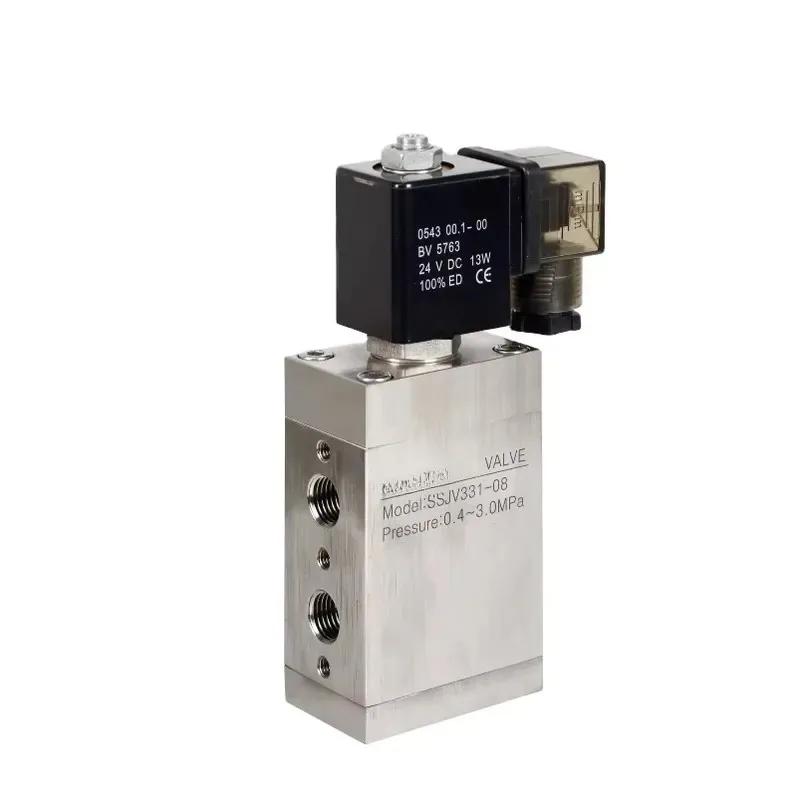 

High Pressure 0.4~3.0Mpa Stainless Steel 3/2 Way Solenoid Valve Installation for Pneumatic Pipeline Stainless Pneumatic Parts