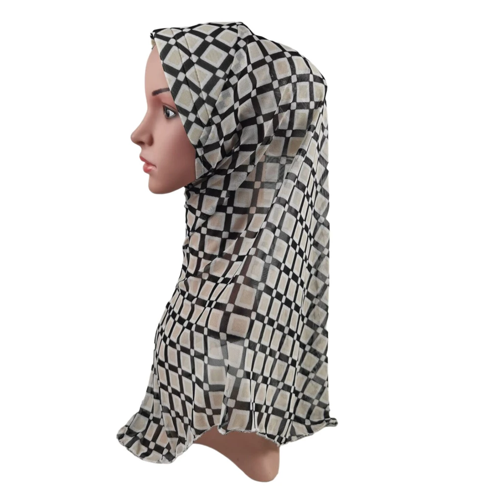 Muslim Women One Piece Hijab Hat Islamic Amira Headscarf Head Wrap Shawl Neck Covers Turban Arab Bandanas Accessories Fashion