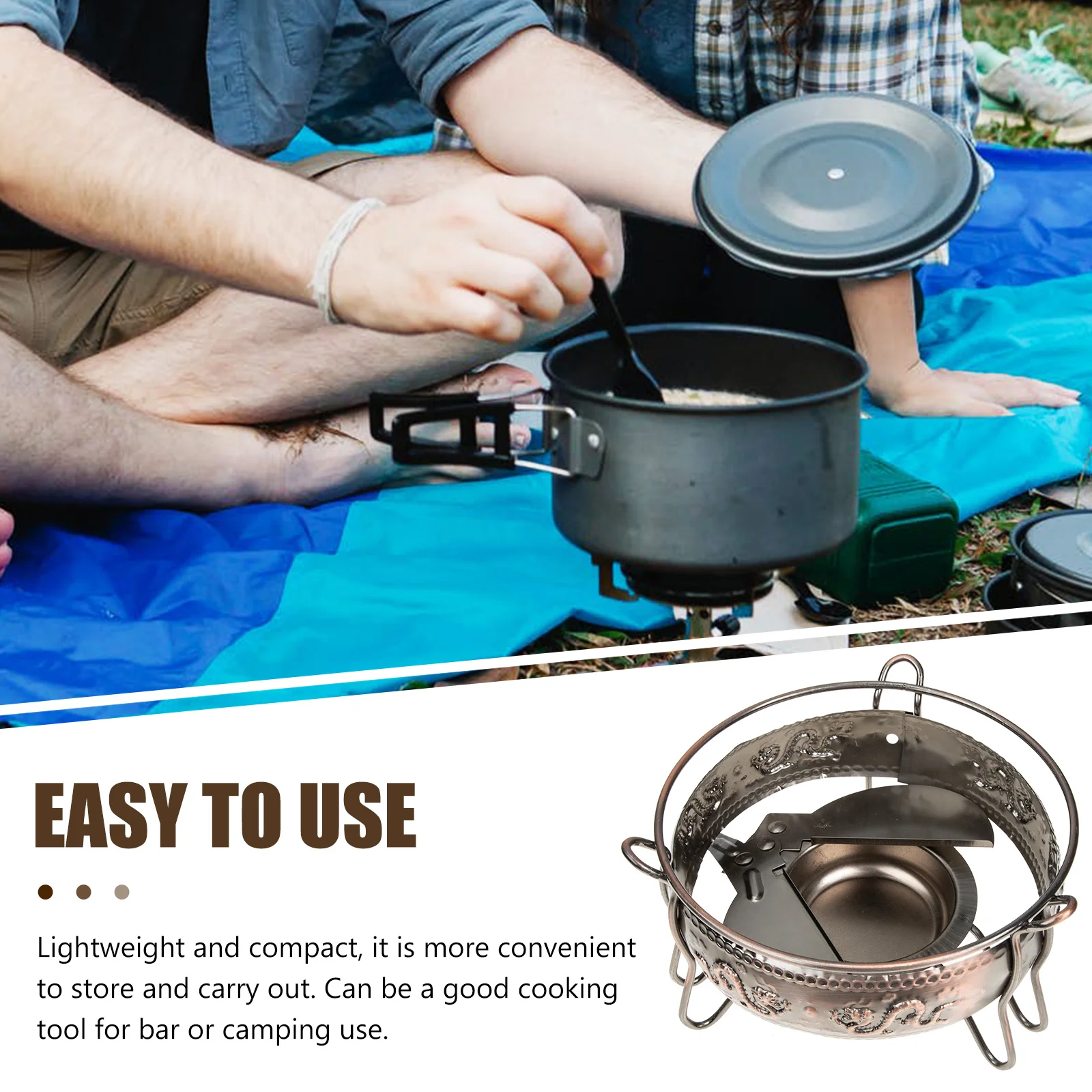 

Alcohol Stove Camping Cookware Refined Iron Picnic Base Small Pot Furnace Hot Buffet Serving Keep Warm Outdoor Accessories