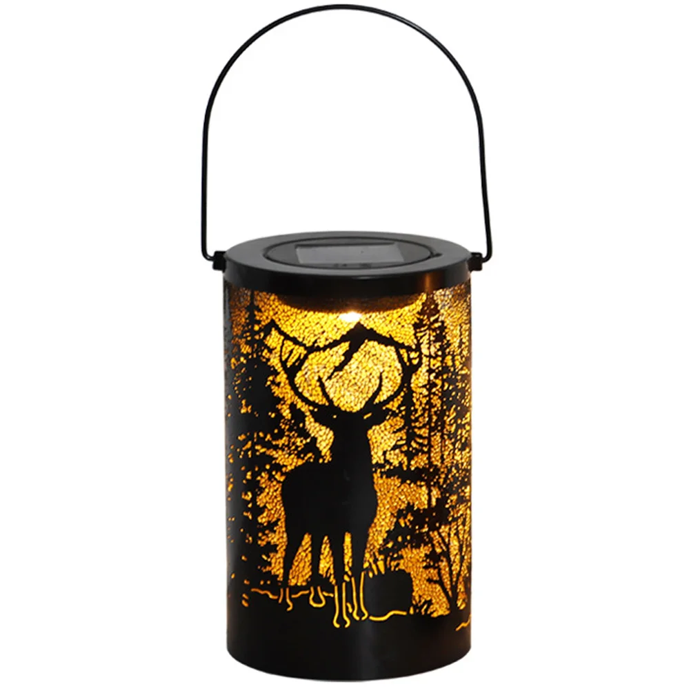 

Solar Deer Lamp Solar Lantern Light Outdoor Hollow Iron Powered Garden Fence Porch Yard Brightness Beautification Decorative