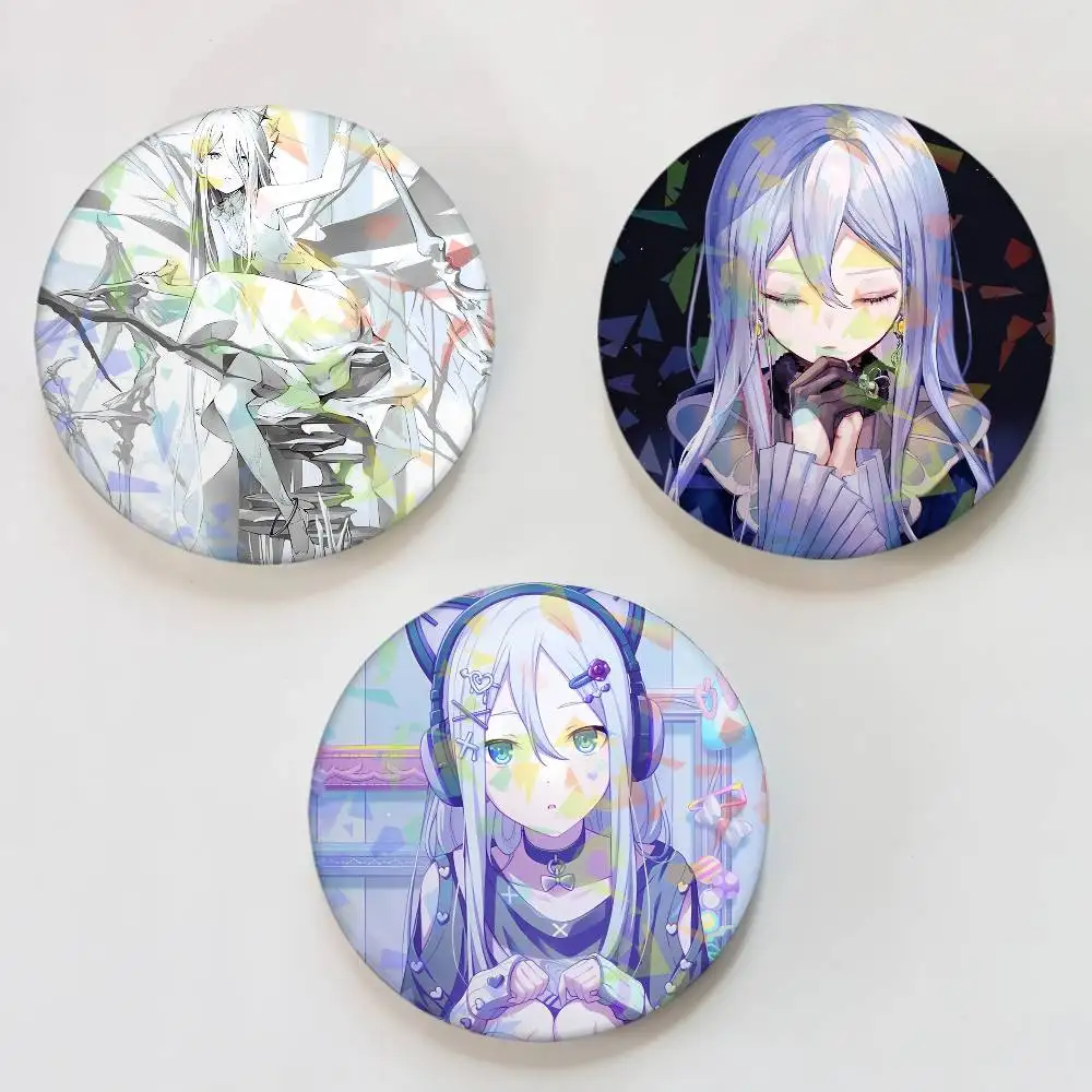 Süße Y-Yoisaki Kanade Runde Laser Abzeichen Brosche Kleidung Rucksack Zubehör Revers Dekoration Geschenk