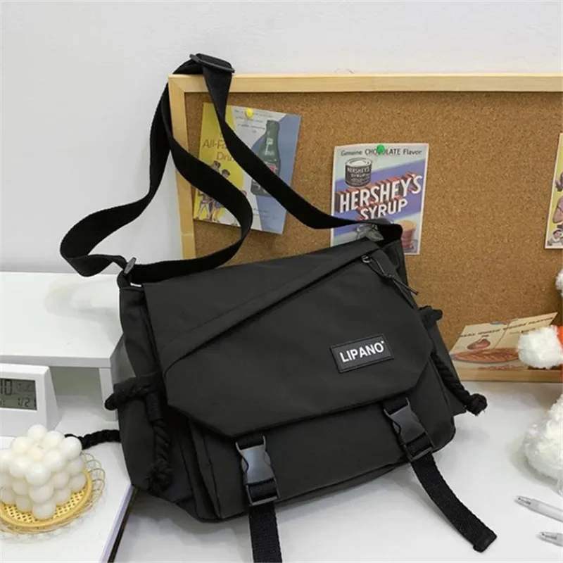 Youth Fashion Nylon Crossbody Bags for Women Handbags Shoulder Bag Large Capacity Solid Canvas Messenger Bag Girls School Bags