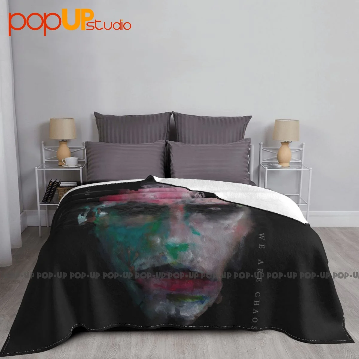 Marilyn Manson We Are Chaos Blanket High Raschel Home Decor Bedding Travel Sleeping Sheets