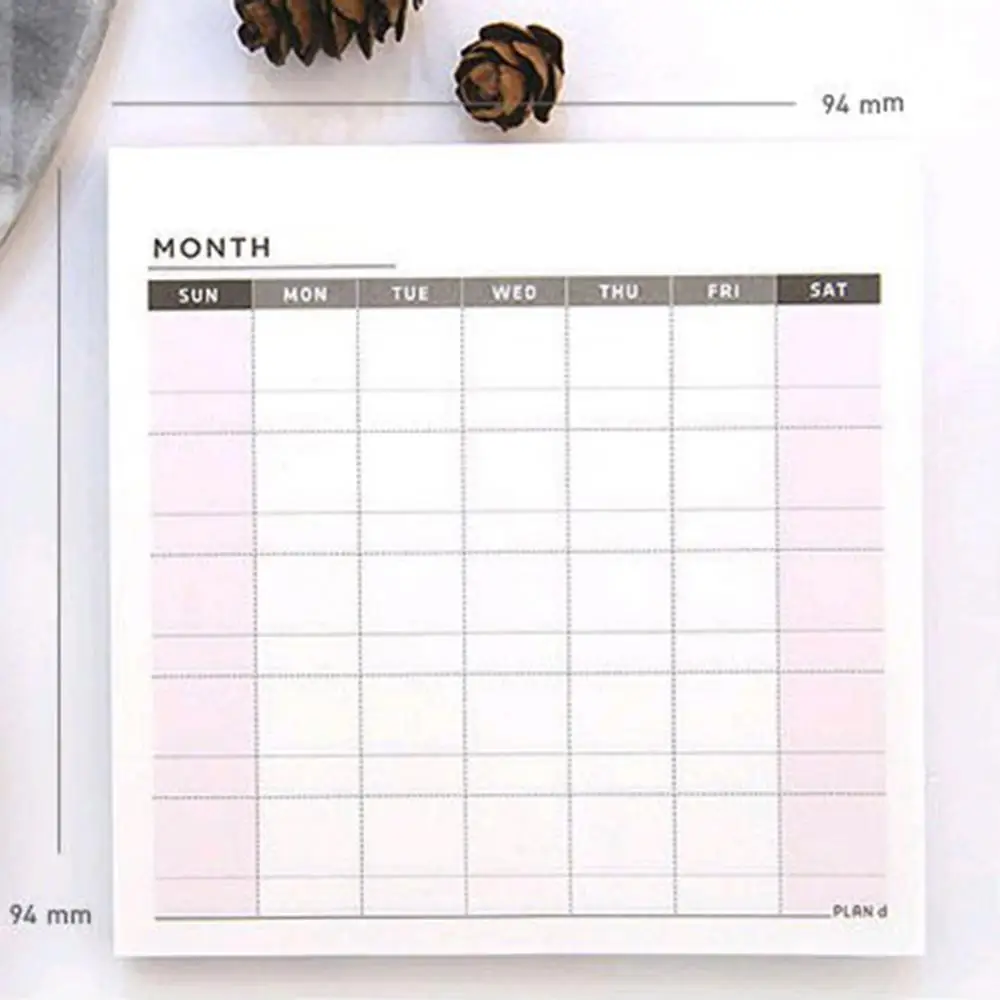 Weekly Monthly Check List Work Plan Square Paper Notebook Diary Agenda Daybook Cute Ticket Memo Pads Note To Do List Planner