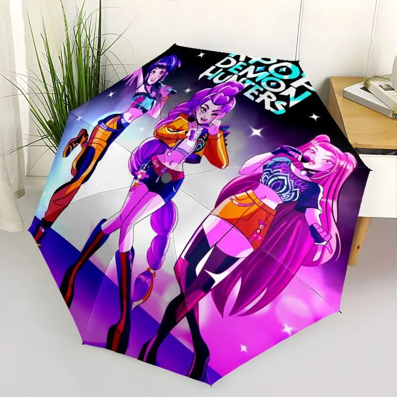 K-Pop Demon Hunters animación dibujos animados lindo paraguas creativo sombrilla protección solar protección UV sombrilla regalo al por mayor