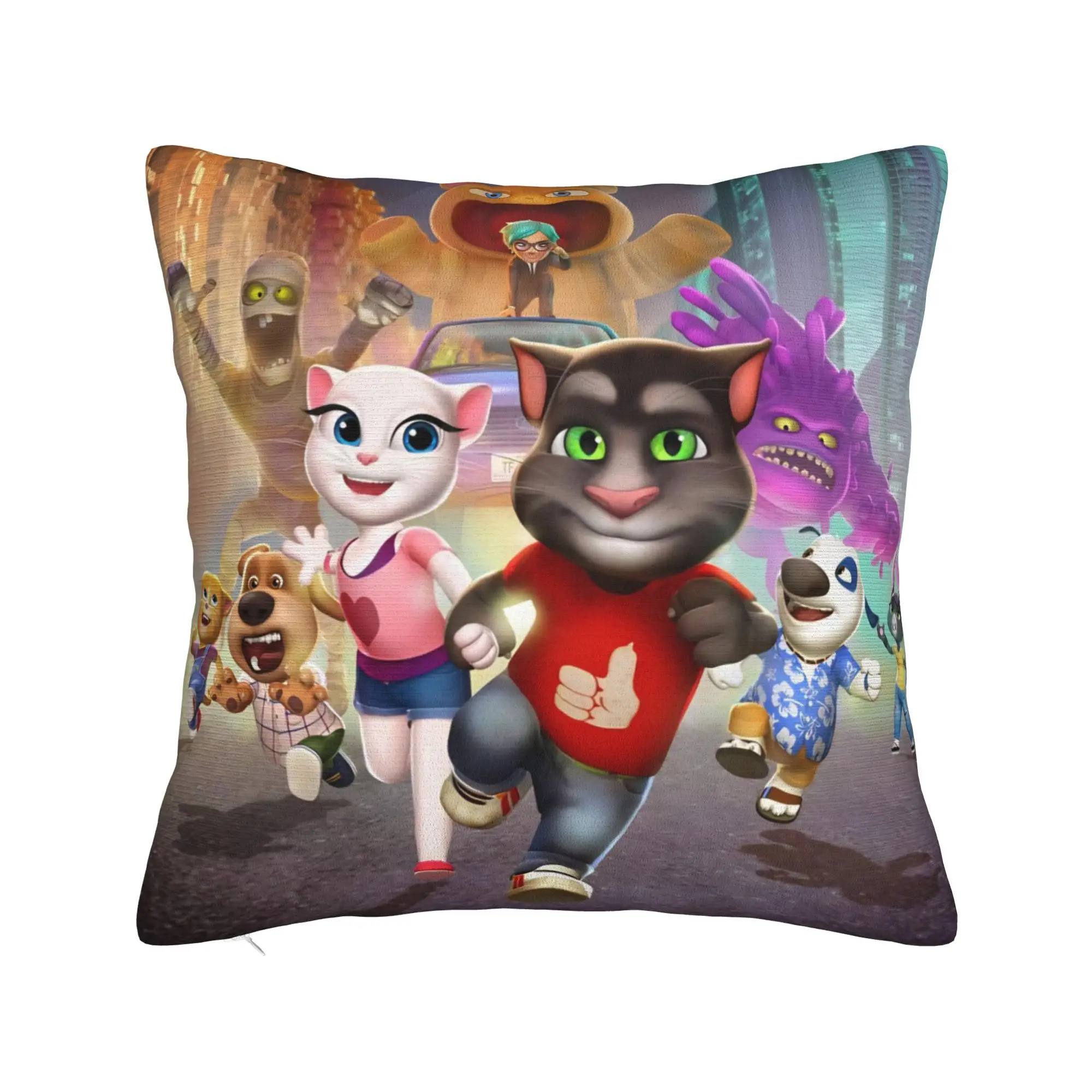 Decorative Pillow Cover T-Talking T-Tom And F-Friends Product Home  Throw Pillow Case Cover Square Multiple Sizes