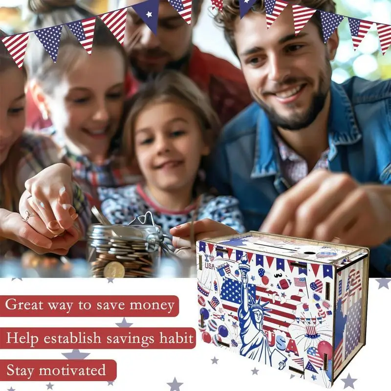 Wooden Money Box For Cash 10000 Wooden Cash Vault 10000 Dollar Challenge Money Bank Reusable Money Box Cash Saver With Money