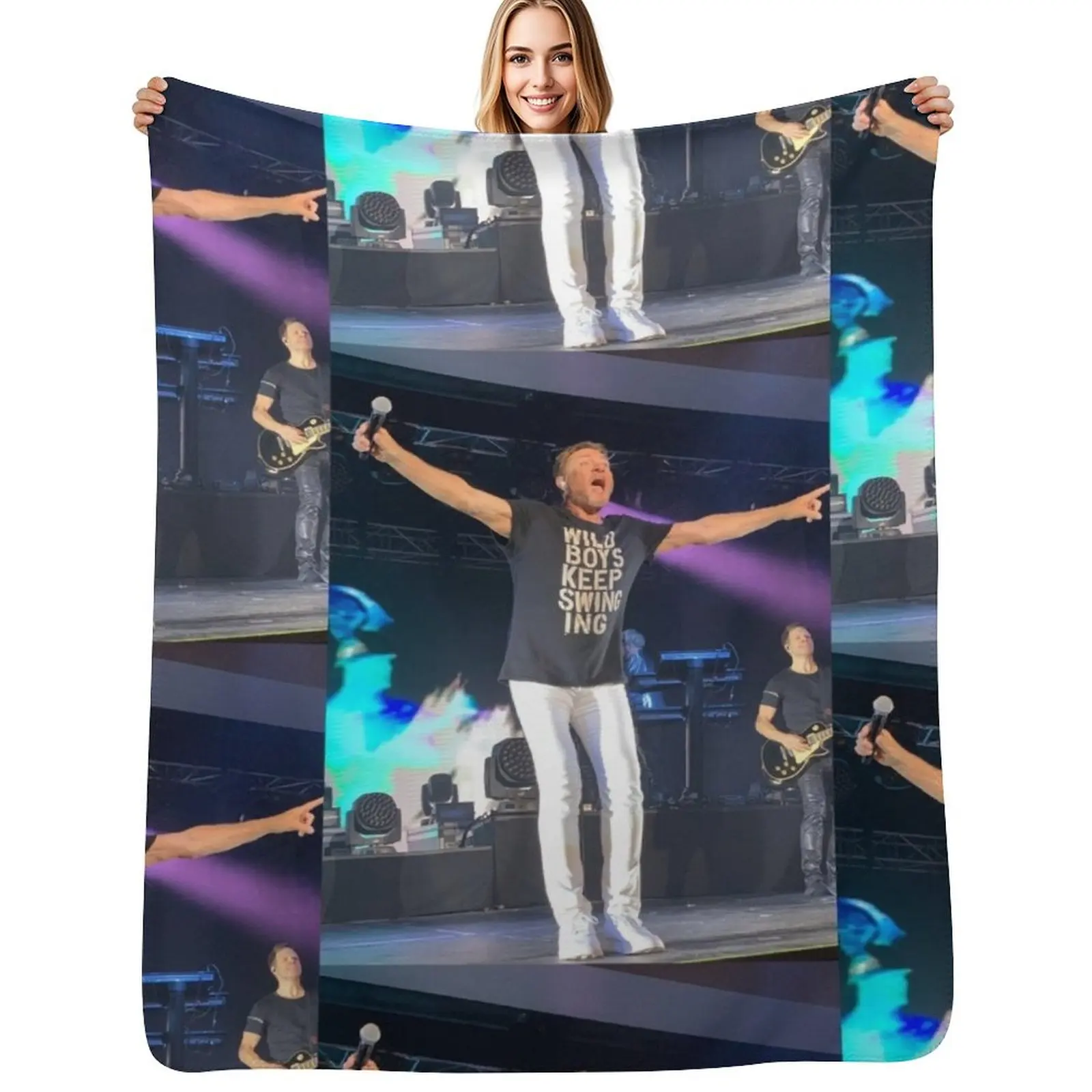 Duran Duran’s Simon LeBon Throw Blanket Vintage Hairys Retros Custom Furrys christmas gifts Blankets