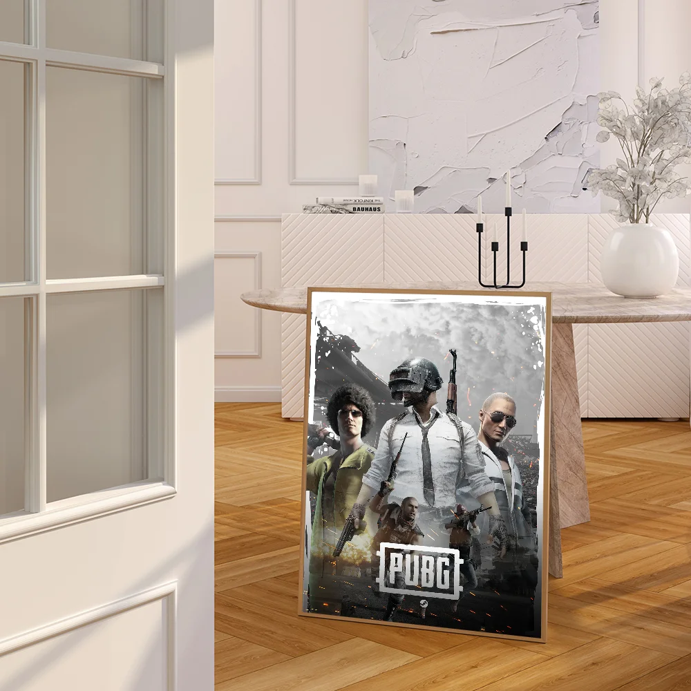 1PC PUBG Poster Movie Sticky Posters Retro Kraft Paper Sticker DIY Room Bar Cafe Aesthetic Art Wall Painting