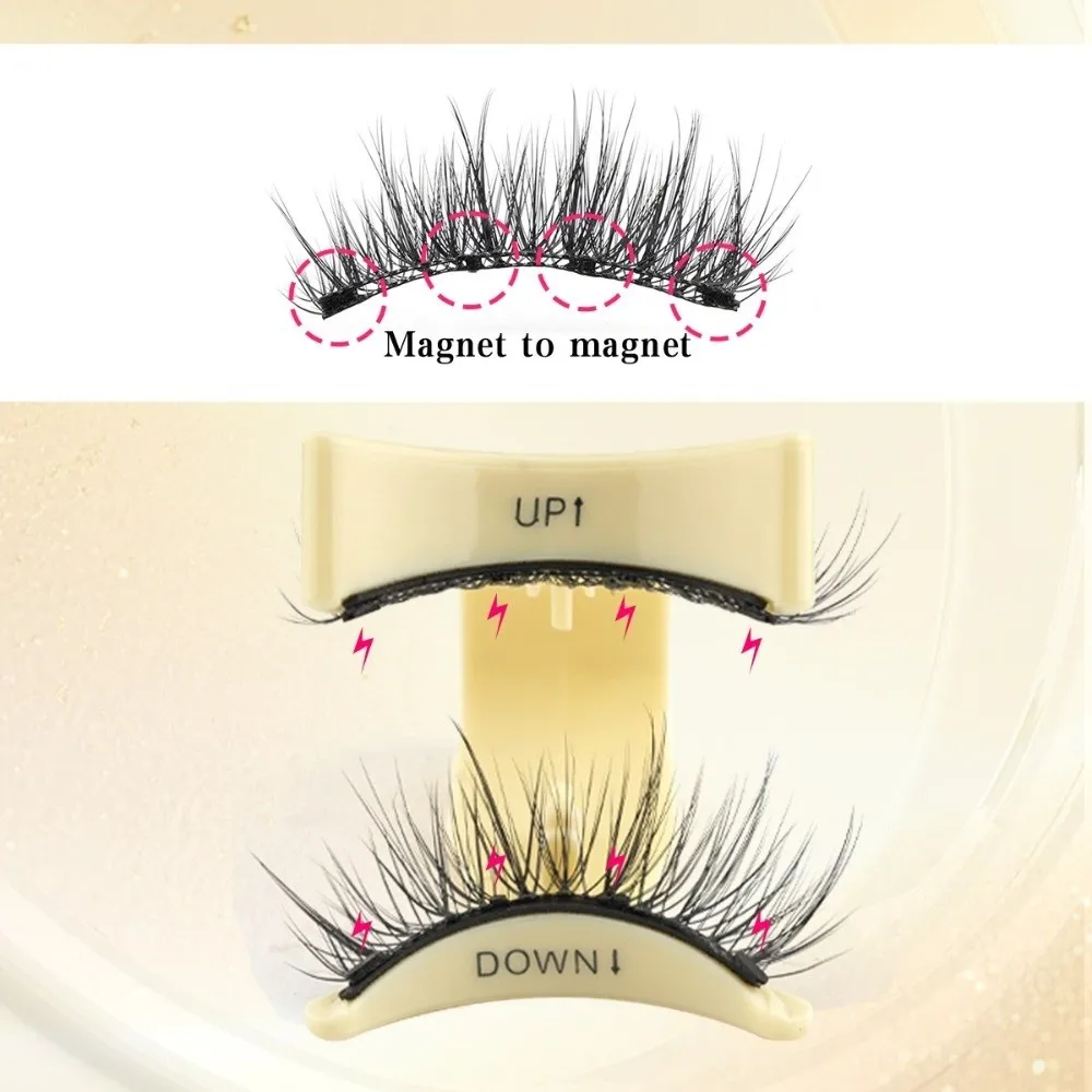 with Magnets Magnetic False Eyelashes Light Weight Reuable Fake Eyelashes with Applicator Eye Makeup Easy to Wear