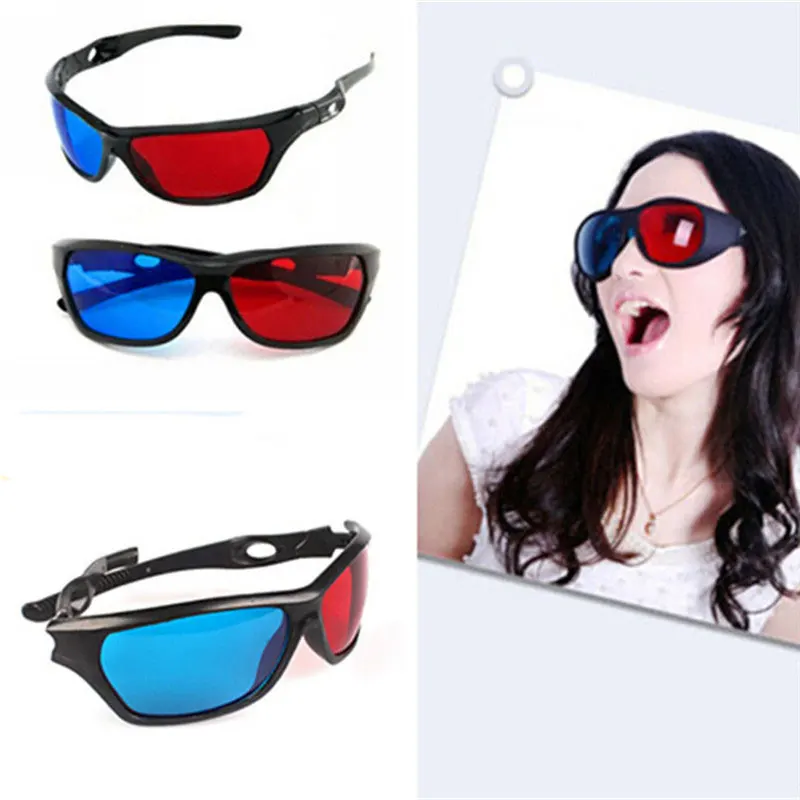 

5Pcs Universal 3D Plastic Glasses / oculos / red Blue Cyan 3D Glass Anaglyph 3D Movie Game DVD Vision/cinema Black Frame