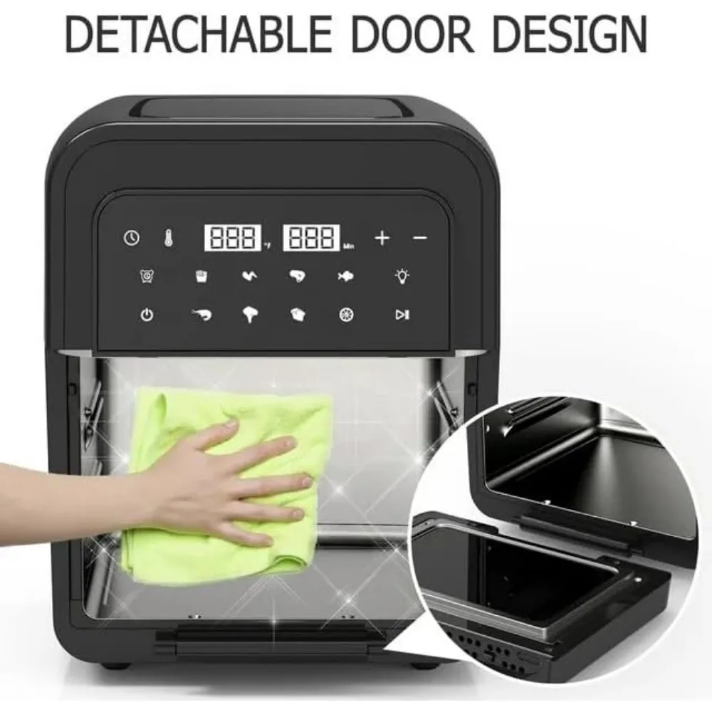 Friggitrice ad aria 8 in 1 con capacità di 6,5 Qt e finestre facili da visualizzare, 95% meno di olio, cestello antiaderente per arrostire, cuocere al forno, disidratare, riscaldare