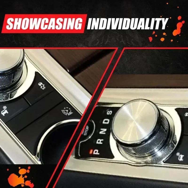 For Jaguar XF 2012-2015 Car Central Control Shift Panel Button Decoration Sticker Stainless Steel Interior Accessories 6 Pcs