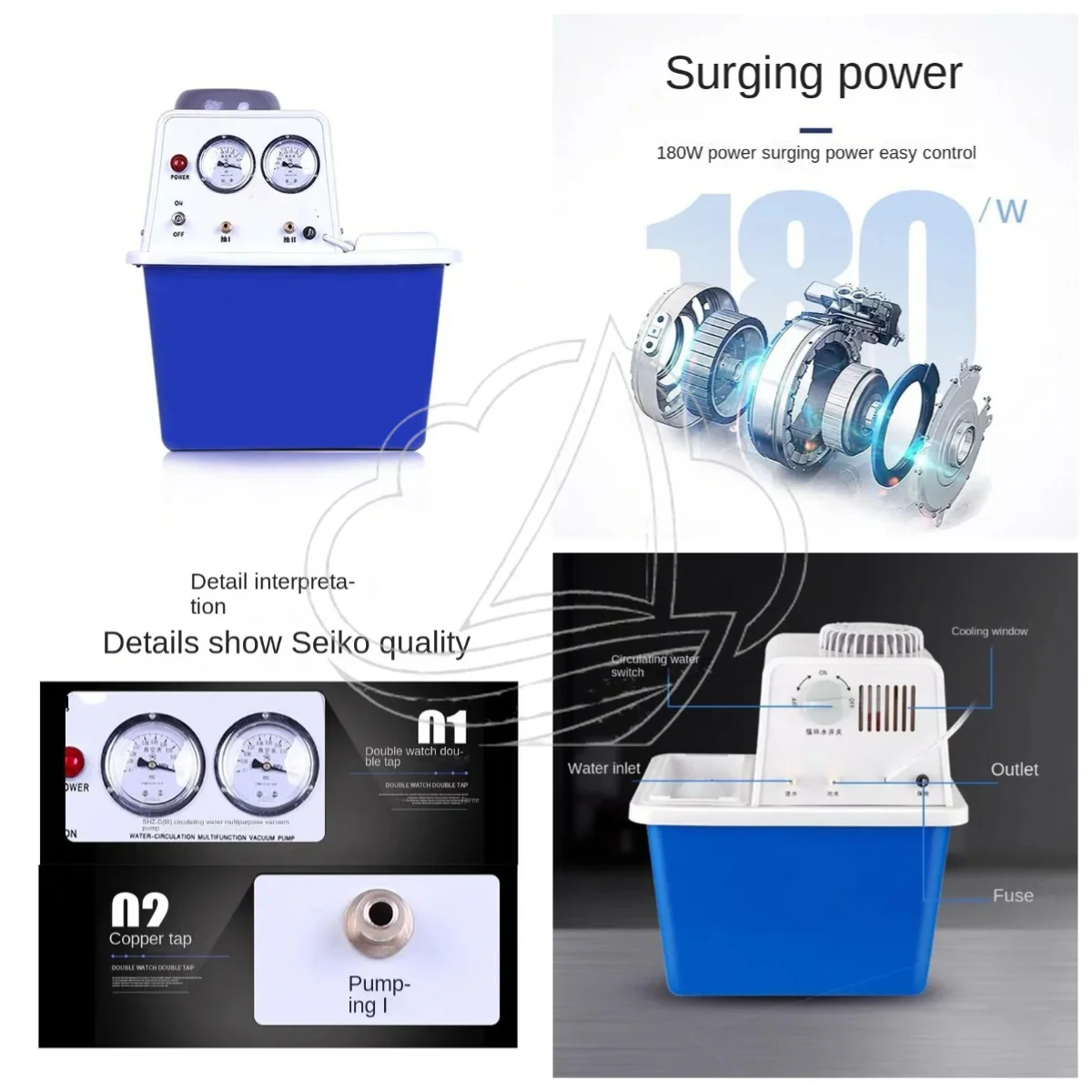 Multipurpose Anti-corrosion Water Vacuum Pump, Ideal Equipment for Laboratory Vacuum Distillation Operations