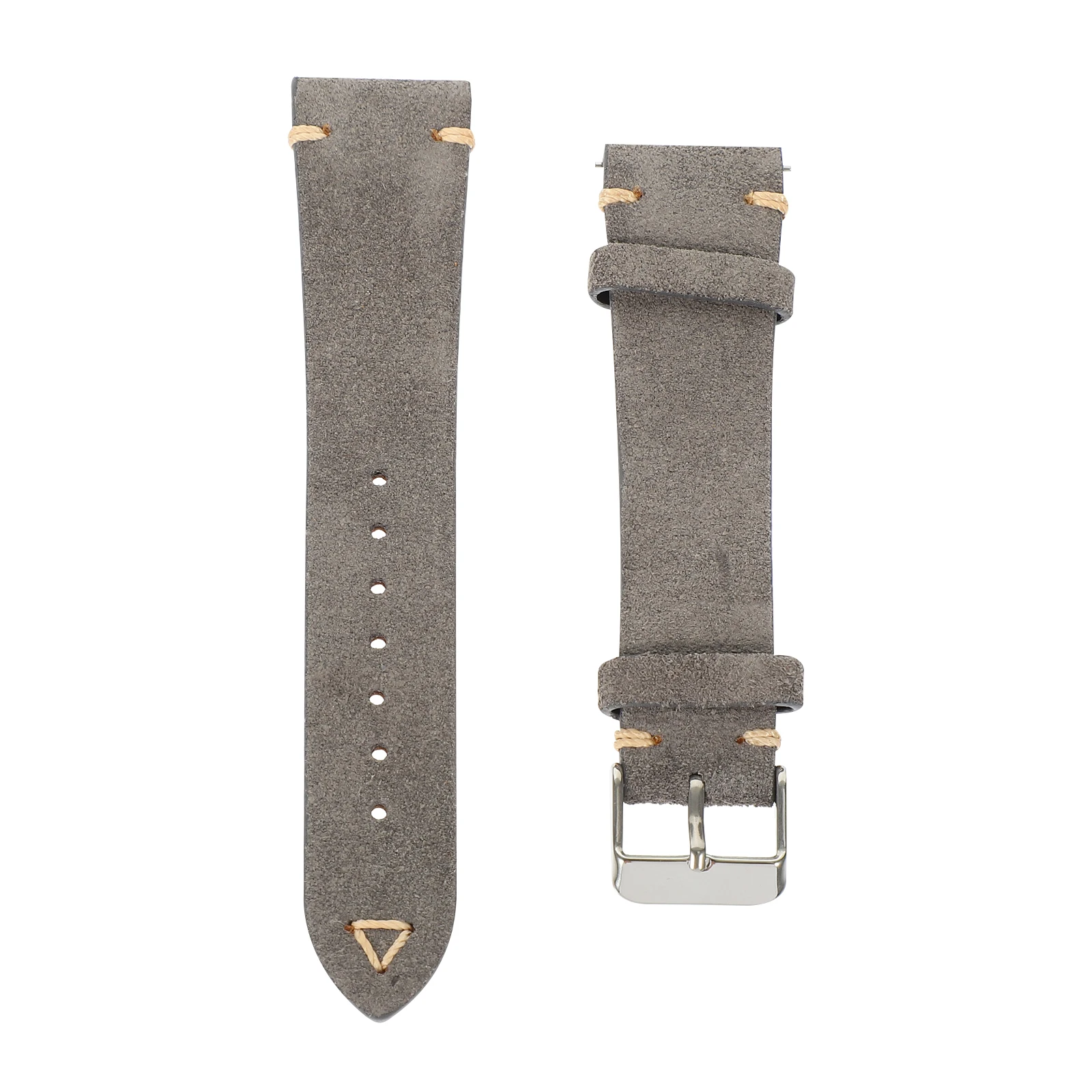 

Watch Band for Men Grey Suede Strap Replaceable Wristwatch Bands Retro Cowhide Material Firm Fit Easy Adjustment