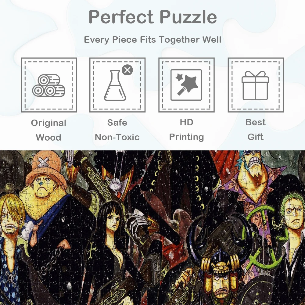 원피스 루피 대형 성인용 직소 퍼즐 전설적인 밀짚모자 크루 장난감 취미 클래식 애니메이션 재미있는 가족 퍼즐 게임 어린이 성인용