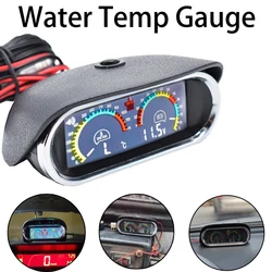 Car 12V 24V Car LCD Water Temperature Meter Thermometer Voltmeter Gauge 2 in 1 Temp & Voltage Meter 10mm Sensor Adapter 1/8NPT