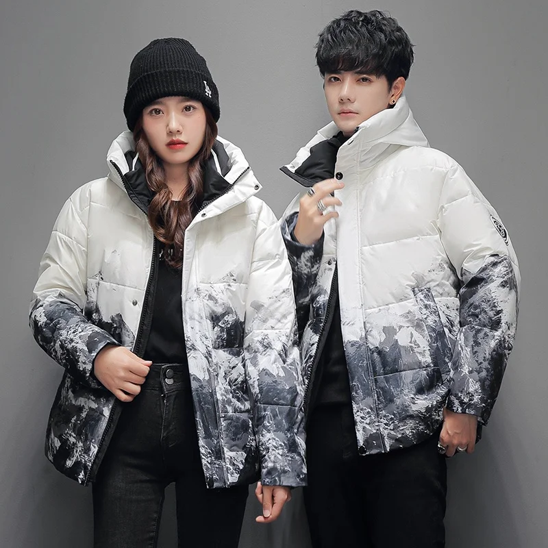 

Зимняя новинка 2026: Мужская утепленная куртка-пуховик свободного кроя, модная, унисекс, для активного отдыха, бега, лыжного спорта