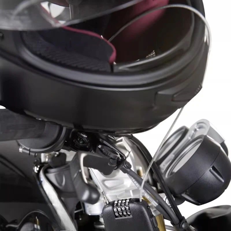Cable lock Two-wheeler equipped with combination lock Helmet lock Luggage fixed