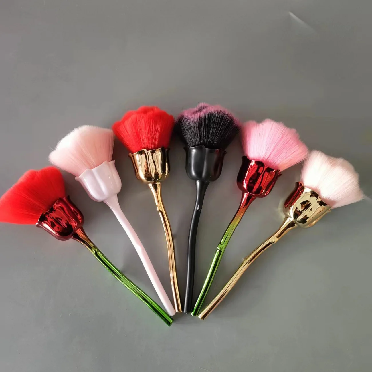 1PCS Nails Art Rose Flower Brush For Manicure Accesoires Tool Popular Round Small Gel polish Dust Cleaning Decoration Equipment