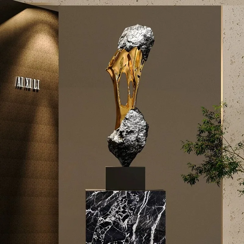 Stone Statue Luxury Creative Modern Sculpture Villa Living Room Corridor Statues Electroplating Handmade Art Decorate Sculptures