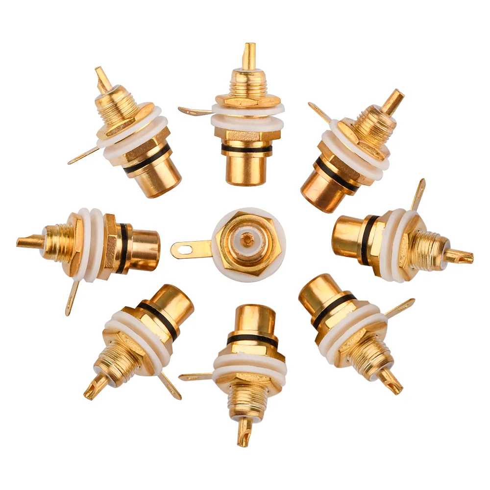 1pcs 4pcs 10pcs RCA Female Socket Connector Chassis Panel Mount Adapter Audio Terminal Plug 3.5mm Plug