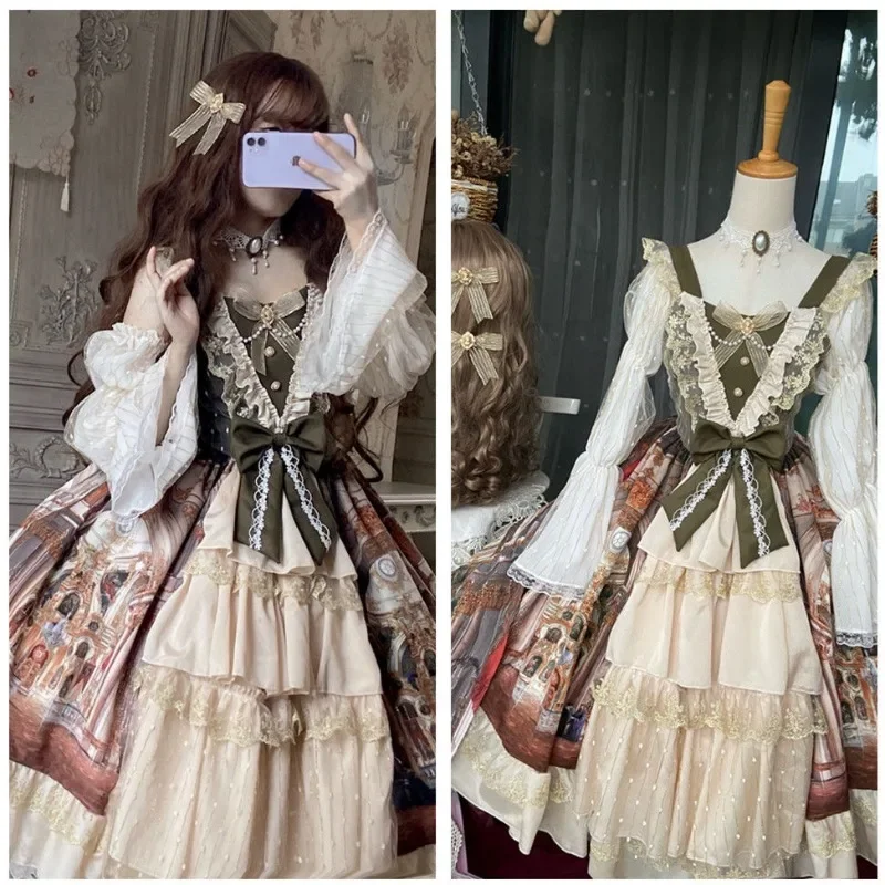 

Lolita Slip Dress Versailles Palace Oil Painting Cla Elegant Gorgeous Dress JSK Slip Dress 2025 Spring New