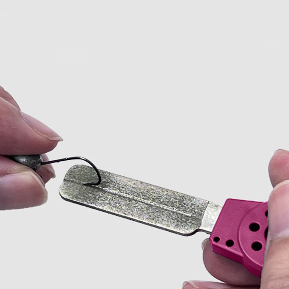 مزدوجة الجانب هوك ملف المحمولة أداة تجليخ متعددة الوظائف أداة شحذ الماس الصغيرة طحن الصيد هوك ملحقات صيد سمك #4