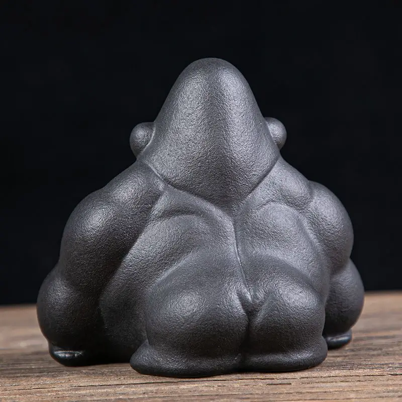 Creative Ceramic Gorilla Ashtray Cartoon Cute Animal Living Room Office Decor Large-capacity Anti-ash Car Ashtray Birthday Gift - Image 4
