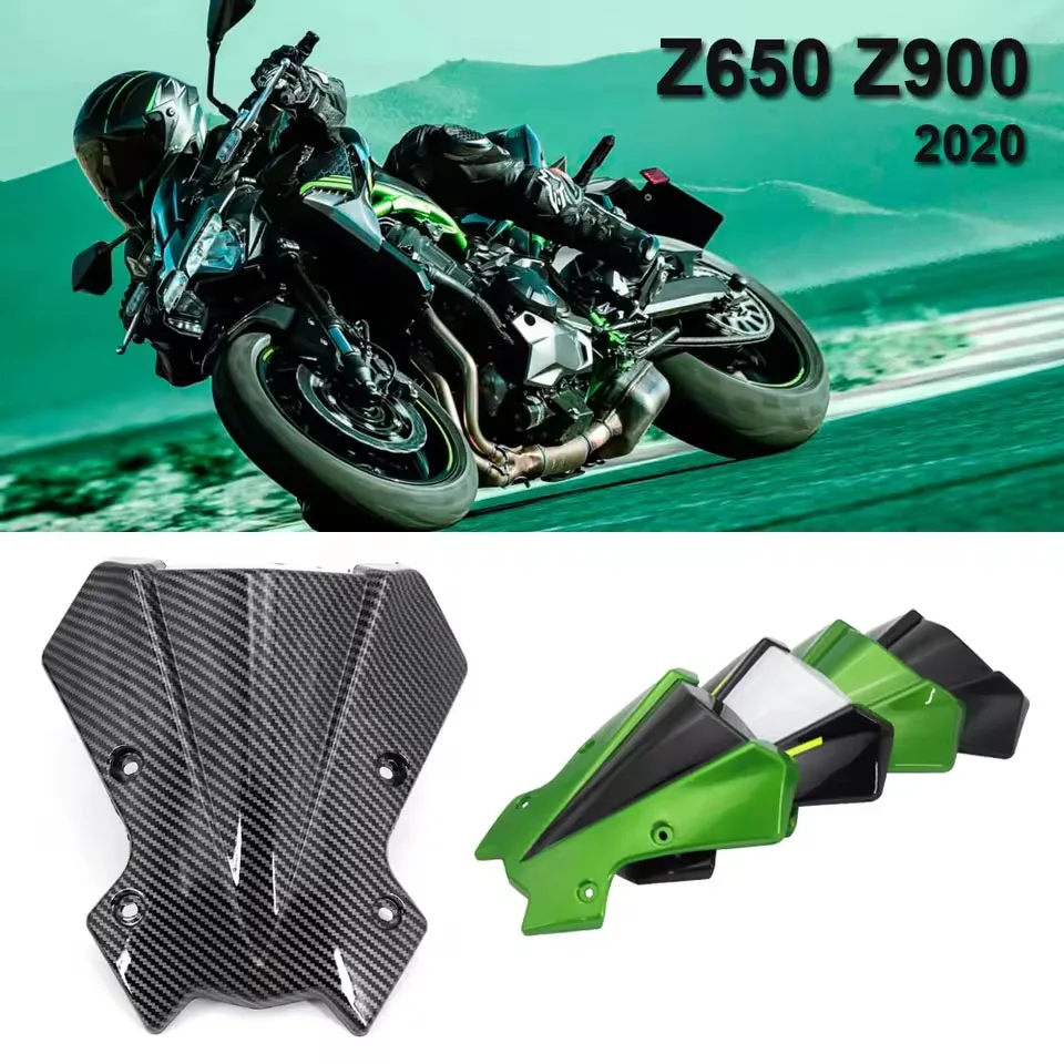 

Motorcycle Windshield Sun Visor Front Fairing Windshield Carbon Fiber Sports Windshield For Kawasaki Z650 Z900 2020-2024 2023