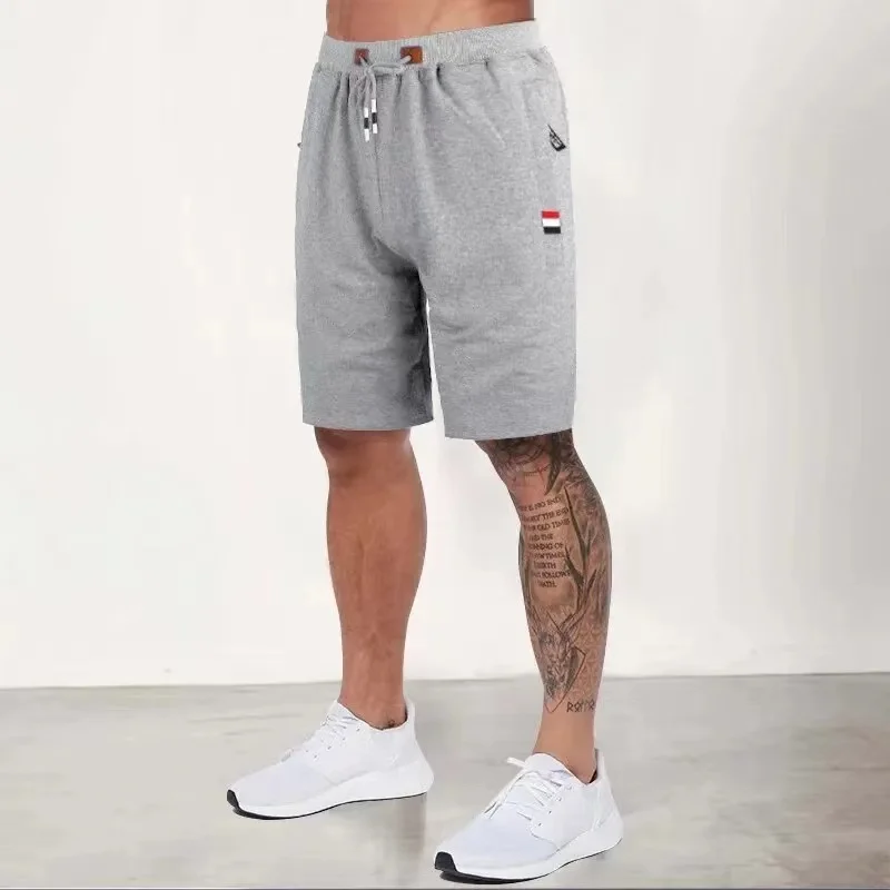 Pantalones cortos informales de verano para hombre, Bermudas deportivas transpirables, etiqueta Tricolor clásica, Bermudas de algodón, talla grande