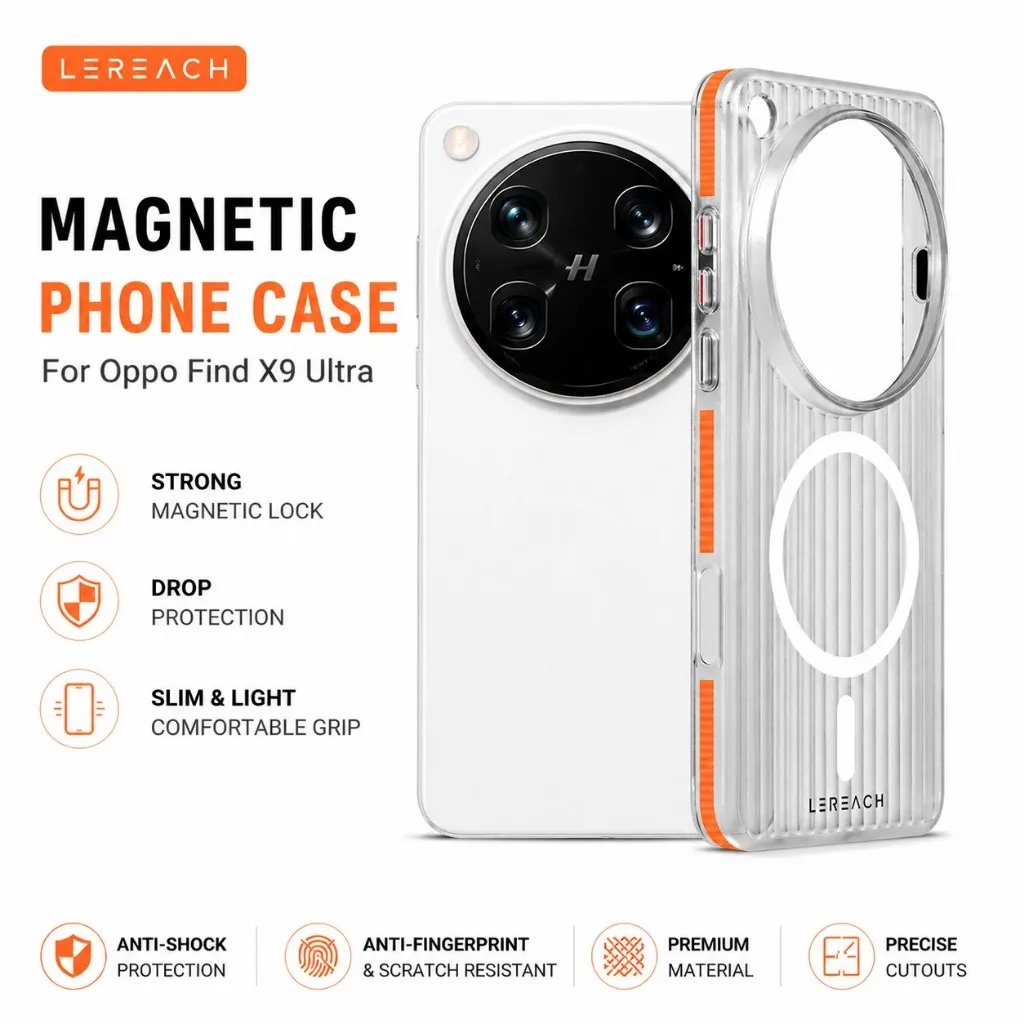 For Oppo Find X9 Ultra MagSafe Case LeReach ICICLE Magnetic 