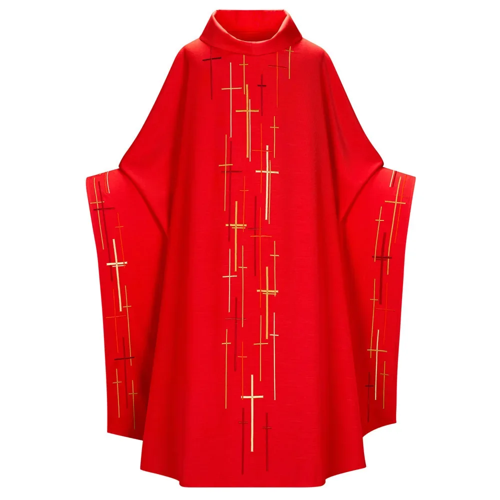 Mittelalterliche Retro-Männerrobe, römische Klerus, Soutane, Fledermausärmel, Religionskleid, Umhang, geistliche Kleidung, viktorianisches Langarm-Top, Kreuz