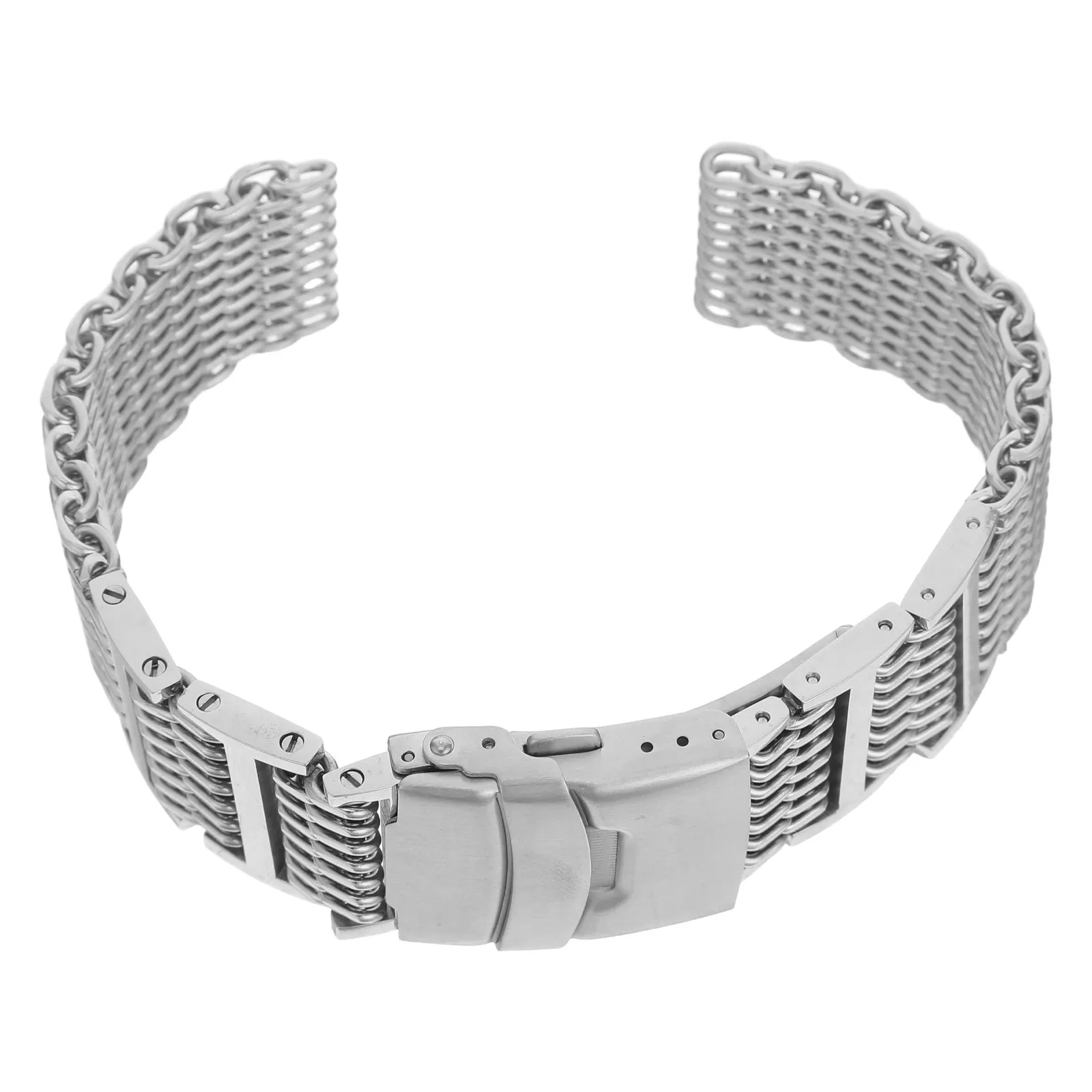 22mm-shark-mesh-stainless-steel-watch-band-replacement-strap-luxury-nobility-elegant-wrist-bracelet-fit-most-watches-silver