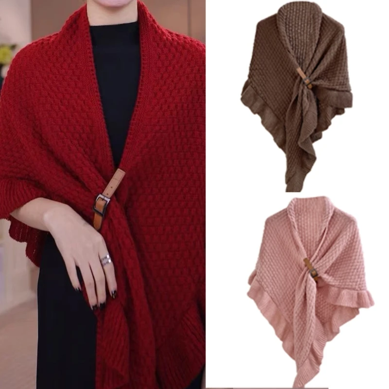 Trendy Warm Blanket Shawl Wrap Ponchos for Outdoor Cardigan Warm Shawl Wrap for Wedding Evening Dresses Knitted Scarves