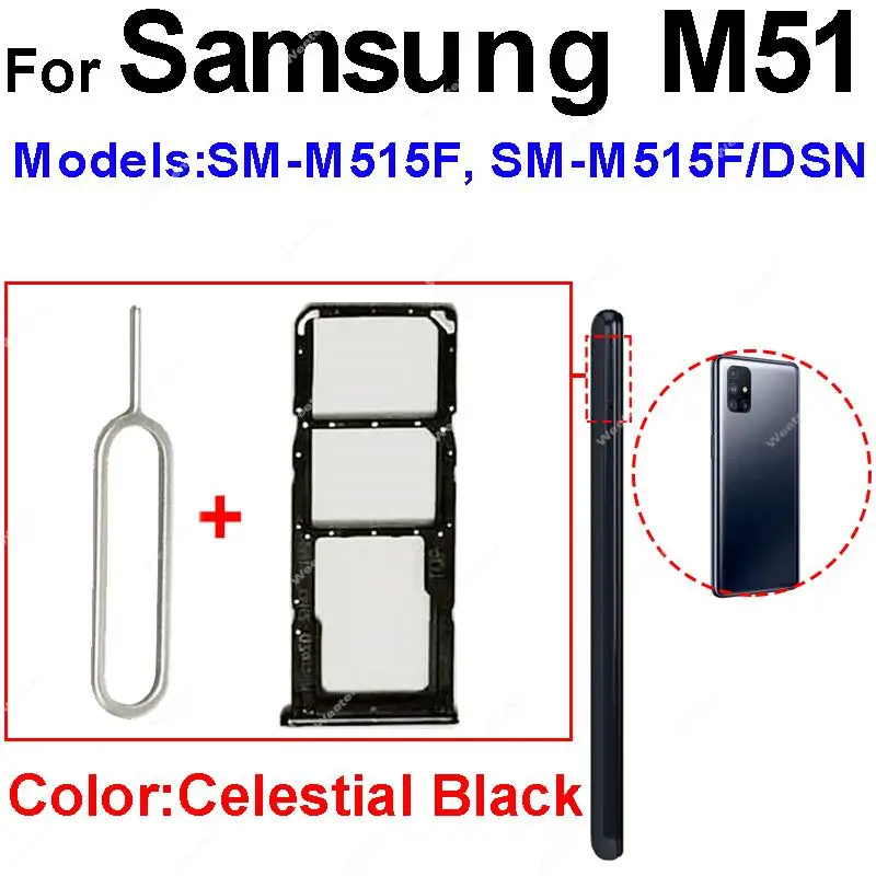 Адаптер держателя лотка для SIM-карты для Samsung M11 M21 M31 M31s M51 M215F M315F M317F M515F лоток для SIM-карты Запасные части Адаптер держателя лотка для SIM-карты для Samsung M11 M21 M31 M31s M51 M215F M315F M317F M515F лоток для SIM-карты Запасные части