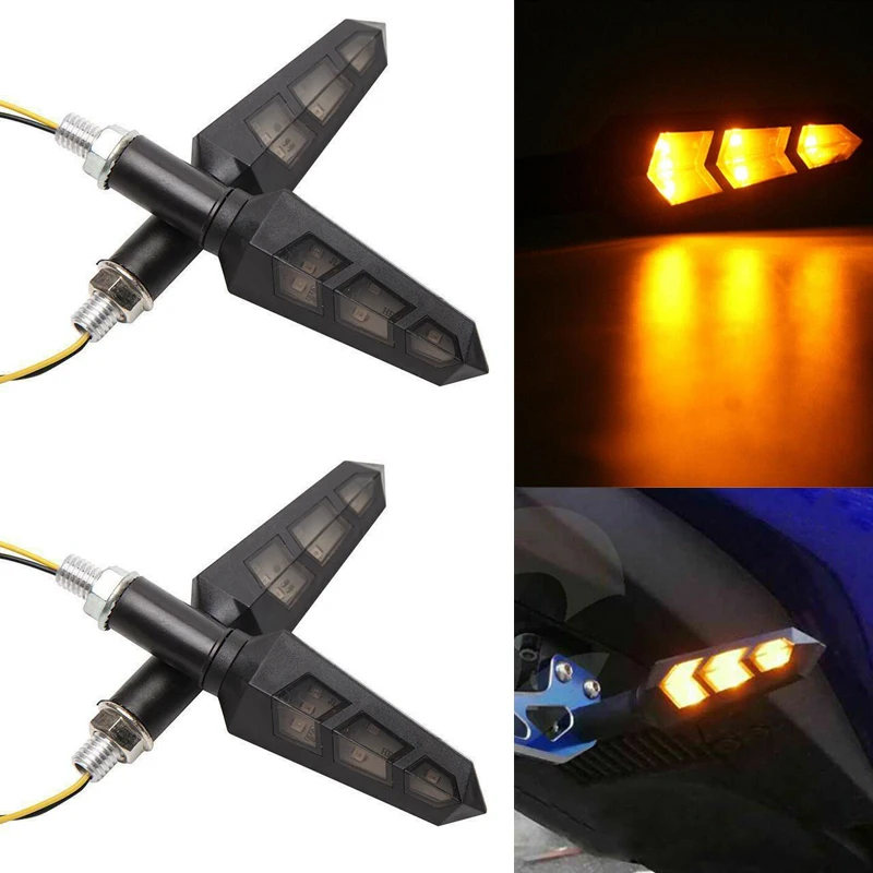 

2/4pcs Universal Turn Signals Light Waterproof Flasher Indicator LED Flowing Water Blinker Bendable Moto Flashing Lights