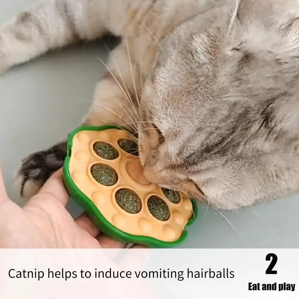 Back-adhesive Cat Toy for Walls Avocado Catnip Wall Ball Cat Toy Edible Licking Snack Rotating Dental for Healthy for Appetite