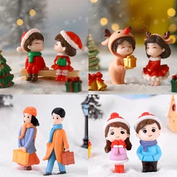 1Set Mini Cute Figurines Miniature Couple Accessories For Lover Wedding Gift Miniature Landscape Ornaments Doll House Decoration